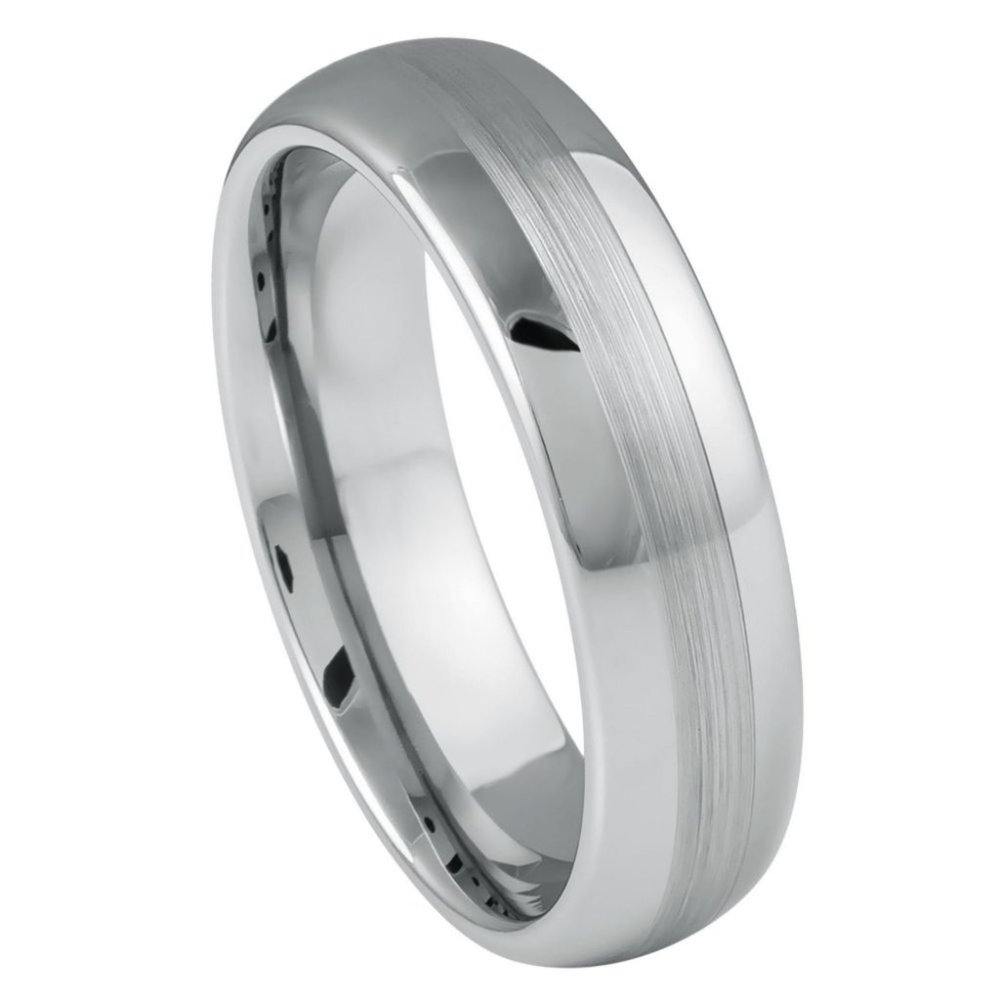 Men’s or Women’s 6 mm Wide Brush Finished Comfort Fit Tungsten Carbide Wedding B